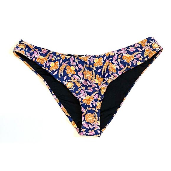 J. Crew Floral Swim Bikini Bottom Navy Pink Orange Size XXL NEW - Picture 1 of 9